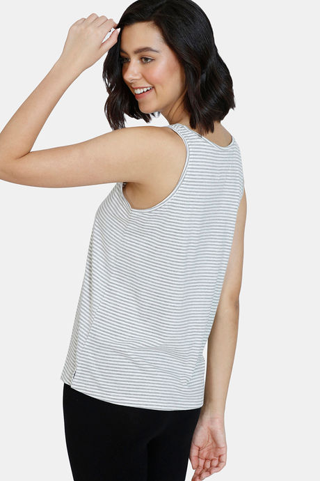 Zivame Tom & Jerry Knit Cotton Top - Grey Melange — image 3
